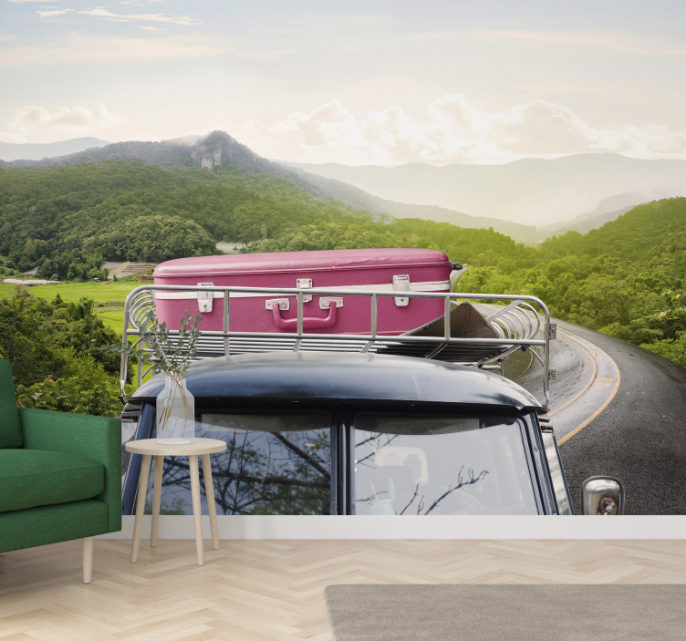 Fotomural naturaleza coche estilo vintage - TenVinilo