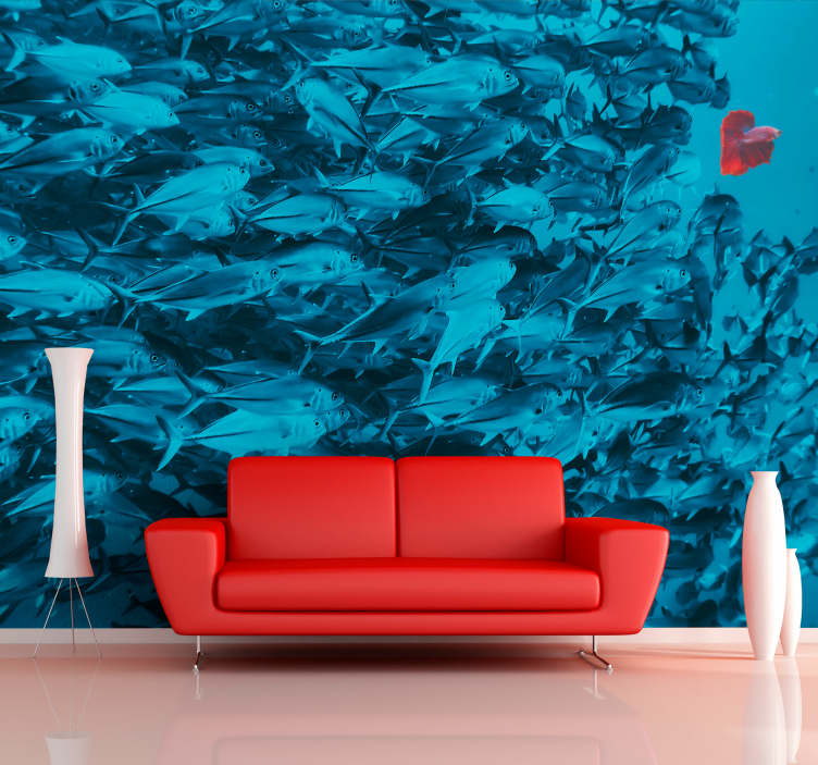 Papel efectos visuales Foto de pared pez en el océano - TenVinilo