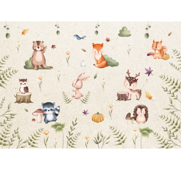 Mural para bebé animales de cuento de hadas - TenVinilo