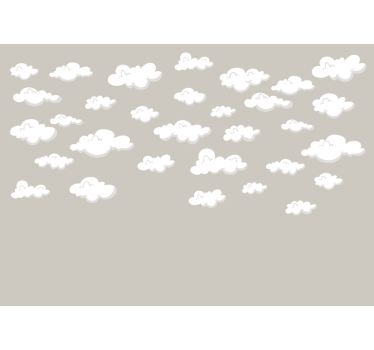 Mural para bebé patrón de nubes - TenVinilo