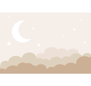 Mural para bebé nubes con estrellas - TenVinilo