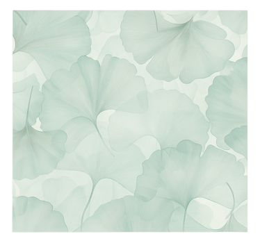 Mural para salón hojas verdes de ginkgo - TenVinilo