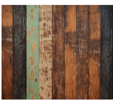 Mural para salón tablones de madera de colores - TenVinilo
