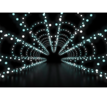 Papel pintado 3D túnel de puntos blancos - TenVinilo