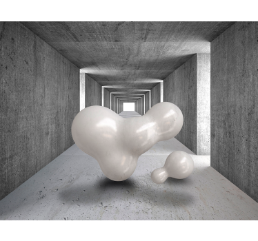 Foto mural 3d túnel con bolas flotantes - TenVinilo