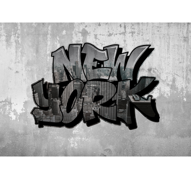 Fotomural New York Graffiti con vista a la ciudad - TenVinilo