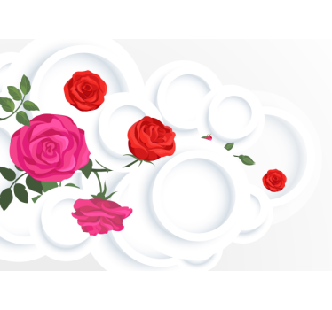 Foto mural 3d Círculos blancos y rosas efecto 3d - TenVinilo