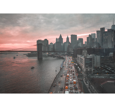 Mural new york skyline urbano de manhattan - TenVinilo
