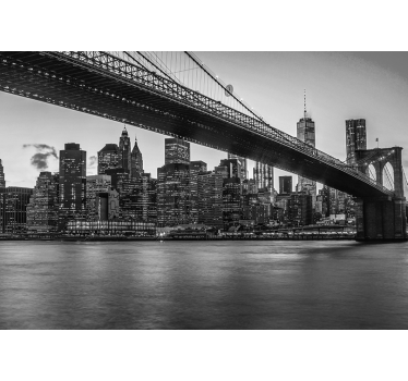 Fotomural para despacho Tonos de east river en blanco y negro - TenVinilo