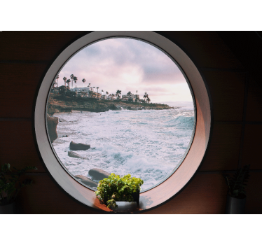 Foto mural 3d 3d, mar, paisaje, orilla, con, rocas - TenVinilo