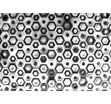 Foto mural 3d Hexágonos espaciales - TenVinilo