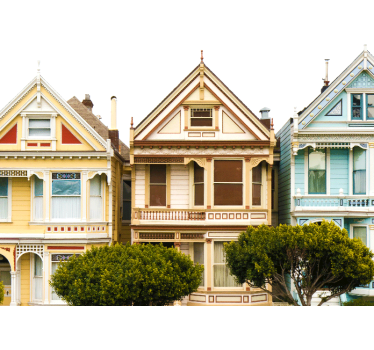 Fotomurales de ciudades Casas antiguas de san francisco - TenVinilo