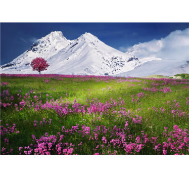 Fotomural de naturaleza Paisaje noruego cama de flores - TenVinilo