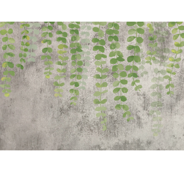 Fotomural de flores Plantas colgantes sobre textura de hormigón - TenVinilo