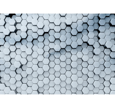 Foto mural 3d Hexágonos metálicos - TenVinilo