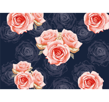 Foto mural 3d Flores rosadas con fondo azul - TenVinilo