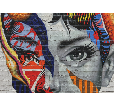 Mural arte urbano Audrey hepburn arte pop graffiti - TenVinilo