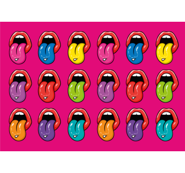 Mural arte urbano Labios multicolores pop art - TenVinilo