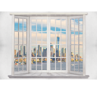 Mural new york vista del skyline de nueva york - TenVinilo