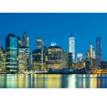 Mural new york skyline nocturno - TenVinilo