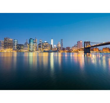 Mural new york puente de brooklyn y skyline urbano - TenVinilo