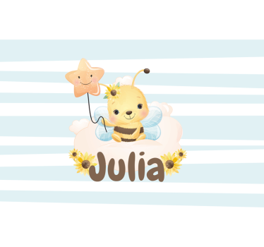 Mural para bebé personaje de abeja adorable - TenVinilo