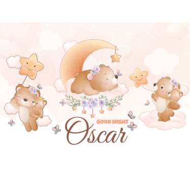 Mural para bebé colección oso dormilón - TenVinilo