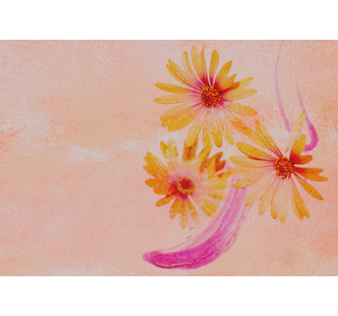 Mural arte clásico Fondo floral pintado a mano - TenVinilo