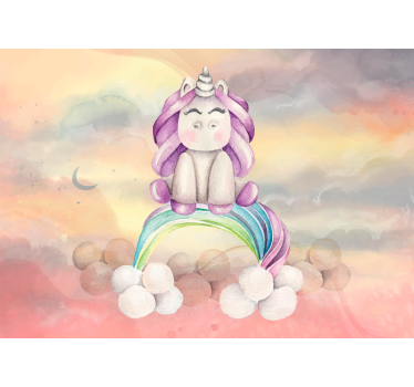 Fotomural de fantasía Unicornio bebé colorido - TenVinilo