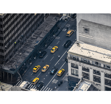Mural New York taxis amarillos ocupados - TenVinilo