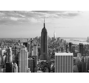 Fotomural New York Nueva york panorámica en blanco y negro - TenVinilo