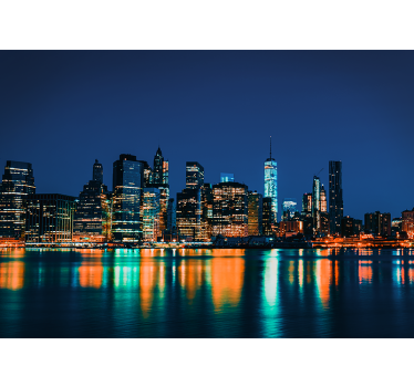 Mural new york horizonte nocturno - TenVinilo