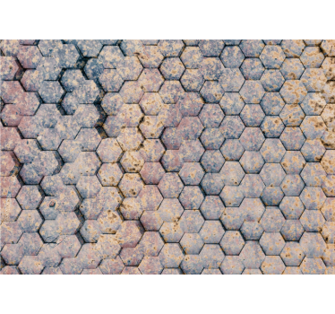 Foto mural 3d Patrón industrial bloque hexagonal - TenVinilo