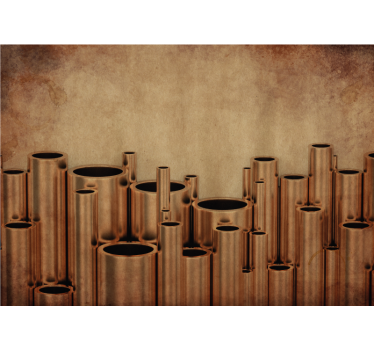 Mural moderno Tubos de cobre industriales en blanco - TenVinilo