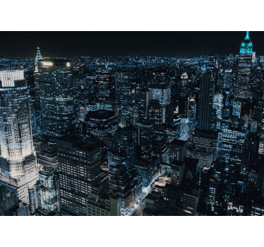 Mural new york vista nocturna del skyline - TenVinilo