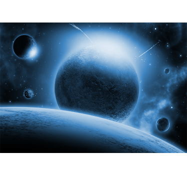 Fotomural galaxia Hermosa vista de la tierra desde la luna - TenVinilo
