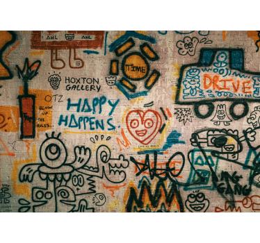 Mural arte urbano Mezcla de diseños de graffiti - TenVinilo