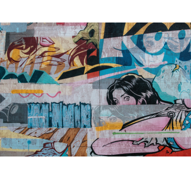 Mural arte urbano Grafitis coloridos originales - TenVinilo