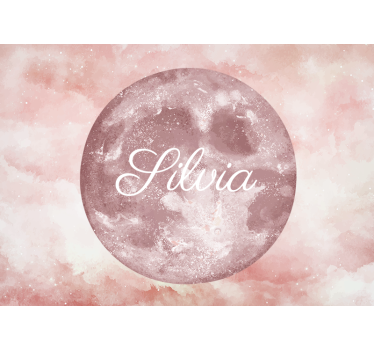 Fotomural infantiles luna con nombre - TenVinilo