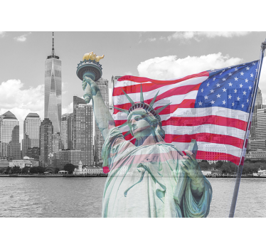 Mural New York bandera americana - TenVinilo