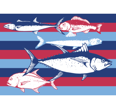 Fotomural mar peces dibujados  - TenVinilo