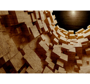 Foto mural 3d Túnel de madera efecto 3d - TenVinilo