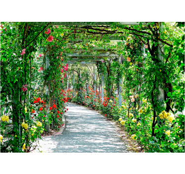 Foto mural 3d 3d flores en tunel - TenVinilo