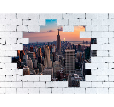 Mural new york atardecer en el skyline de nueva york - TenVinilo