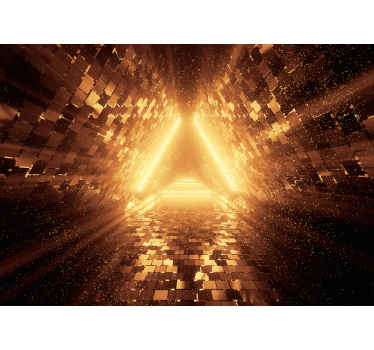 Foto mural 3d Portal de luz de neón naranja - TenVinilo