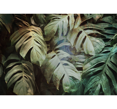 Fotomural salón Hojas verdes tropicales - TenVinilo