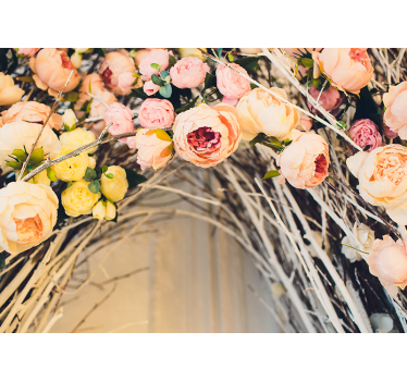 Foto mural 3d Pasillo con rosas - TenVinilo