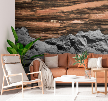 Mural para salón capas de textura terrosa - TenVinilo