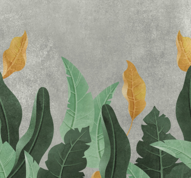 Fotomural salón las plantas en concreto - TenVinilo