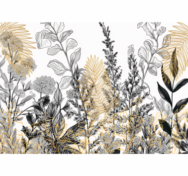 Fotomural salón dibujos de plantasDibujos de plantas - TenVinilo